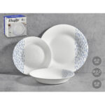 Servizio di Piatti Vivalto Azzurro Bianco Vetro opalino Pioggia 18 Pezzi (2 Unità)