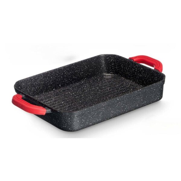 Griglia Kinvara Bianco Nero Rosso Silicone Alluminio 32 x 25 cm