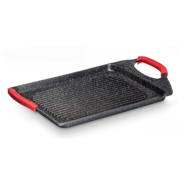 Griglia Kinvara Bianco Nero Rosso Silicone Alluminio 34 x 26 cm