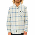 Camicia a Maniche Lunghe Uomo Rip Curl Checked in Flannel Franela Bianco