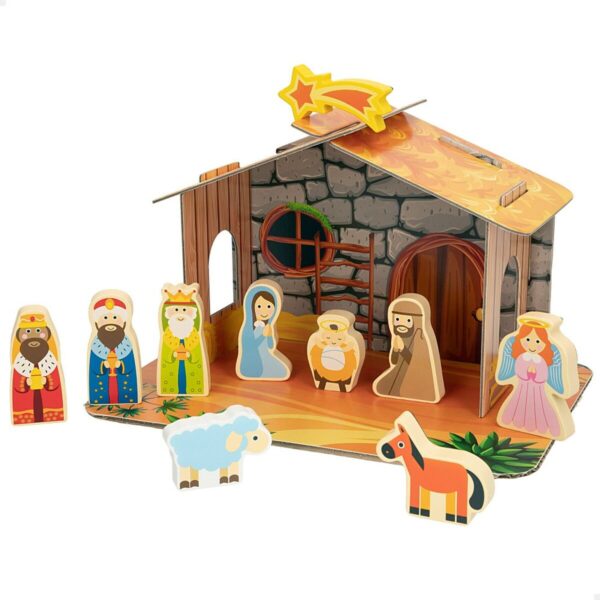 Presepe di Natale Woomax Legno Cartone 22 x 16 x 12 cm 11 Pezzi