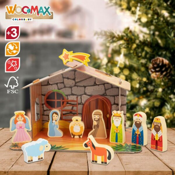 Presepe di Natale Woomax Legno Cartone 22 x 16 x 12 cm 11 Pezzi