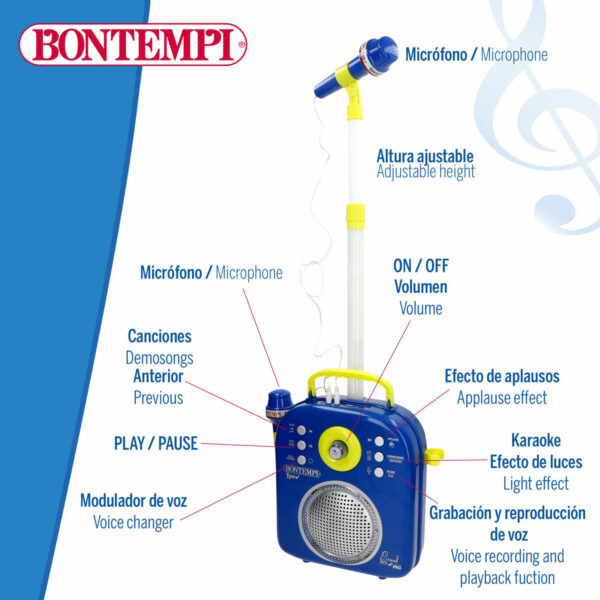 Altoparlante con Microfono Karaoke Bontempi 2 Unità