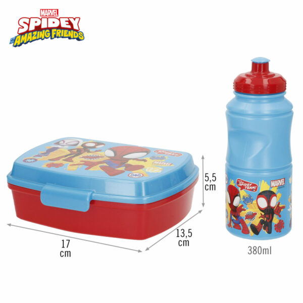 Porta pranzo Spidey 380 ml 17 x 5,5 x 13,5 cm Borraccia (6 Unità)