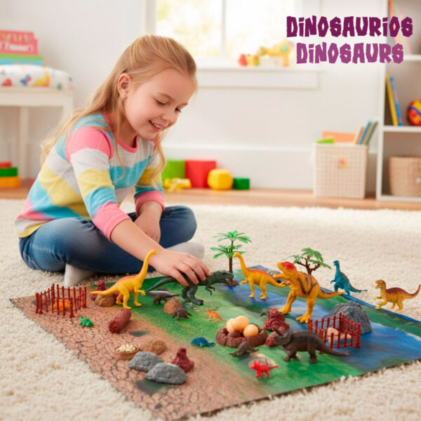 Set Dinosauri Colorbaby 20 x 12 x 7 cm 52 Pezzi 4 Unità