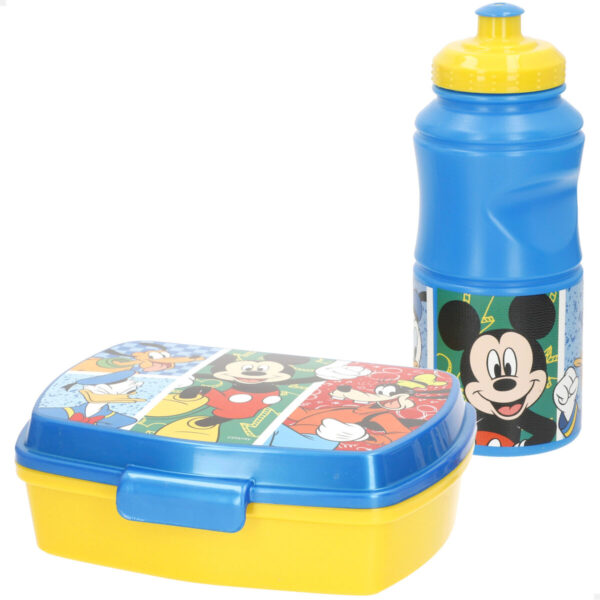 Portamerenda con Accessori Mickey Mouse Plastica 380 ml 17 x 5,5 x 13,5 cm (6 Unità)