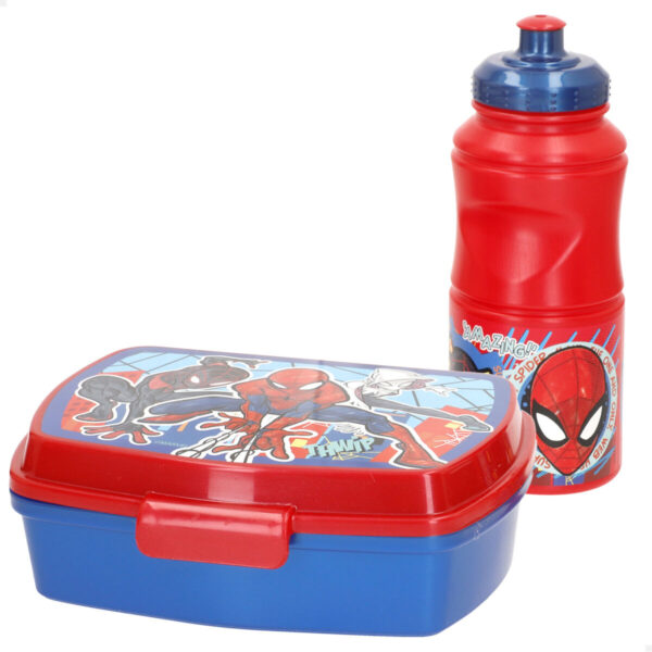 Portamerenda con Accessori Spider-Man Plastica 380 ml 17 x 5,5 x 13,5 cm (6 Unità)
