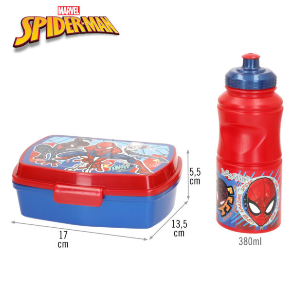 Portamerenda con Accessori Spider-Man Plastica 380 ml 17 x 5,5 x 13,5 cm (6 Unità)