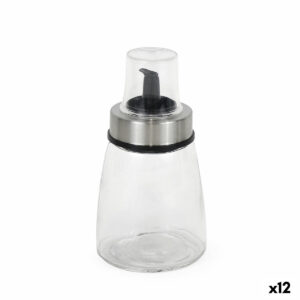 Oliera Quttin Trasparente Argentato Vetro 200 ml 6,5 x 6,5 x 12,5 cm (12 Unità)