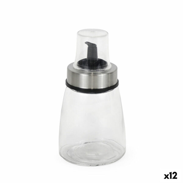 Oliera Quttin Trasparente Argentato Vetro 200 ml 6,5 x 6,5 x 12,5 cm (12 Unità)