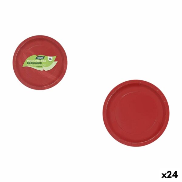 Set di piatti Algon Rosso 20 cm 10 Pezzi (24 Unità)