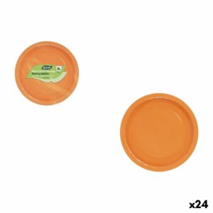 Set di piatti Algon Arancio 20 cm 10 Pezzi (24 Unità)