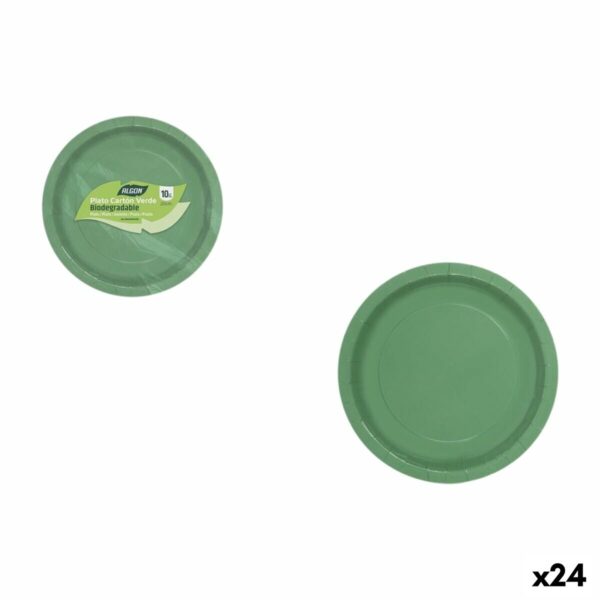 Set di piatti Algon Verde 20 cm 10 Pezzi (24 Unità)