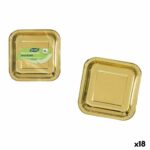 Set di piatti Algon Dorato 23 cm 10 Pezzi (18 Unità)