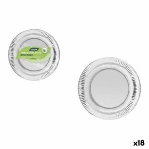 Set di piatti Algon Argentato 23 cm 10 Pezzi (18 Unità)