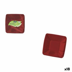 Set di piatti Algon Rosso 18 cm 12 Pezzi (18 Unità)