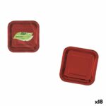 Set di piatti Algon Rosso 20 cm 10 Pezzi (18 Unità)