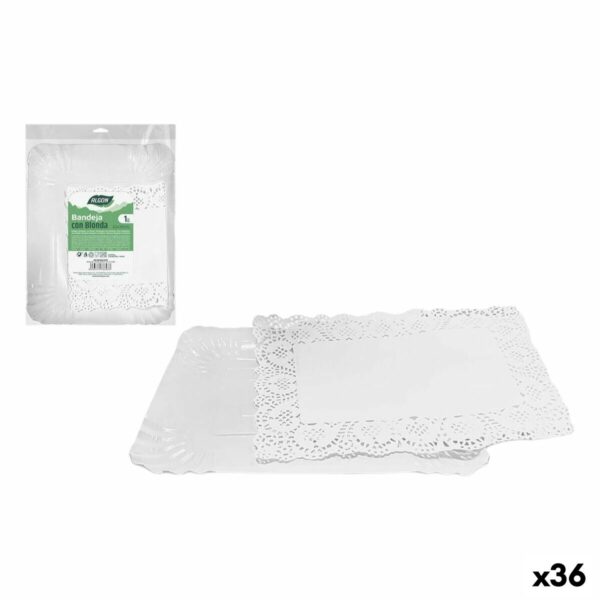 Vassoio per aperitivi Algon Rettangolare 32 x 39 x 1 cm 32 x 39 cm (36 Unità)