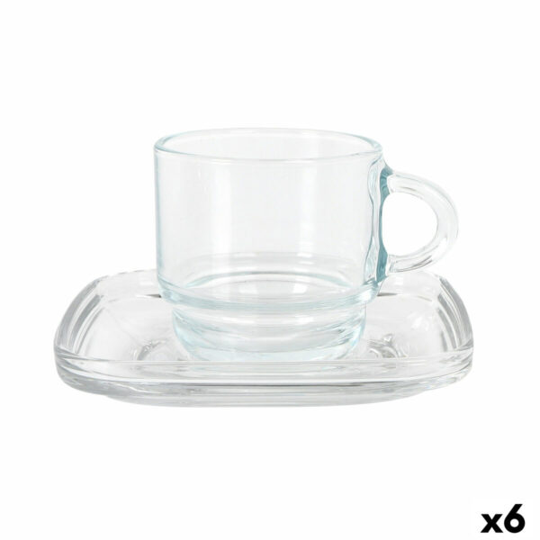 Set di 6 Tazze con Piatto LAV Cozy 90 ml (6 Unità)