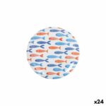 Piatto da Dolce La Mediterránea 20 cm Pesci (24 Unità)