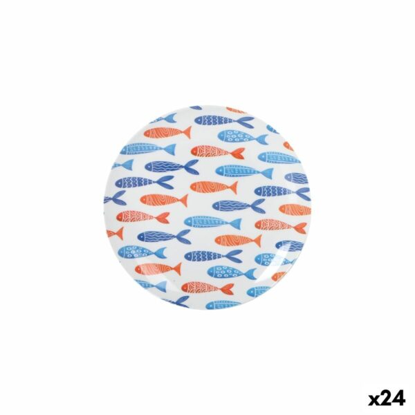 Piatto da Dolce La Mediterránea 20 cm Pesci (24 Unità)
