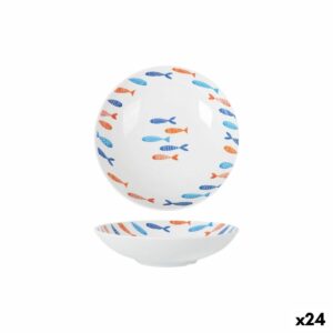 Piatto Fondo La Mediterránea Pesci 21 x 5,3 cm (24 Unità)