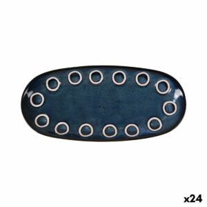Teglia da Cucina La Mediterránea Almudena Azzurro Ovale 25 x 12 x 2,2 cm (24 Unità)