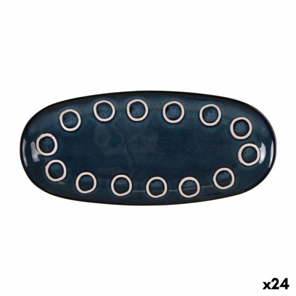Teglia da Cucina La Mediterránea Almudena Azzurro Ovale 29 x 13,5 x 2,4 cm (24 Unità)