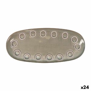 Teglia da Cucina La Mediterránea Almudena Grigio Ovale 29 x 13,5 x 2,4 cm (24 Unità)