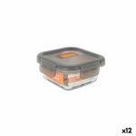 Porta pranzo Ermetico MasterChef Grigio Trasparente Quadrato 310 ml (12 Unità)