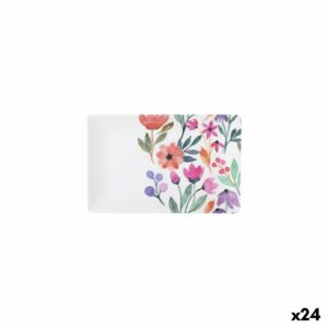 Vassoio per aperitivi La Mediterránea Fiori 20 x 13 x 2 cm (24 Unità)