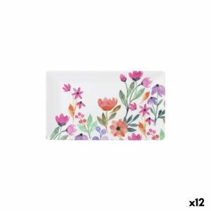 Vassoio per aperitivi La Mediterránea Fiori 25 x 15 x 2 cm (12 Unità)