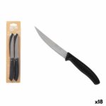 Set di Coltelli per Carne Quttin 11 cm Nero Argentato Acciaio inossidabile 4 Pezzi (18 Unità)