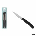 Set di Coltelli per Pelare Quttin Basic Nero Argentato Acciaio inossidabile 9 cm 4 Pezzi (18 Unità)