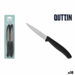 Set di Coltelli per Pelare Quttin Basic Nero Argentato Acciaio inossidabile 9 cm 4 Pezzi (18 Unità)