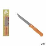 Set di Coltelli per Carne Inde Natura Marrone Argentato 10,5 cm Multiuso 4 Pezzi (12 Unità)
