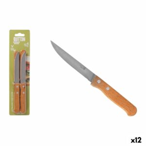 Coltello da Cucina Quttin Natura Marrone Argentato Acciaio inossidabile 10,5 cm 4 Pezzi (12 Unità)