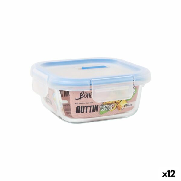 Porta pranzo Ermetico Quttin Boho Trasparente 550 ml (12 Unità)