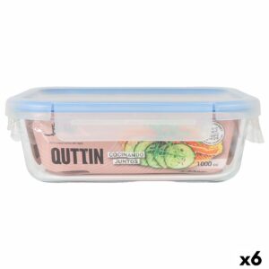 Porta pranzo Ermetico Quttin Boho Trasparente Rettangolare 1 L (6 Unità)