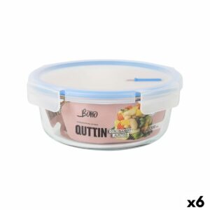 Porta pranzo Ermetico Quttin Boho Trasparente 1,3 L (6 Unità)