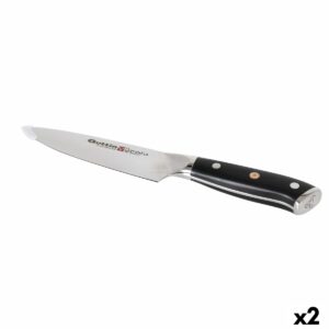 Coltello da Cucina Quttin DAMASKUS Nero Argentato 15 cm (2 Unità)