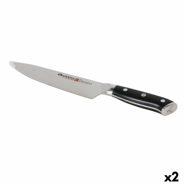 Coltello da Cucina Quttin DAMASKUS Nero Argentato 20 cm (2 Unità)