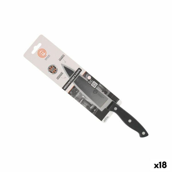 Coltello da Cucina MasterChef Chef Nero Argentato 15 cm (18 Unità)