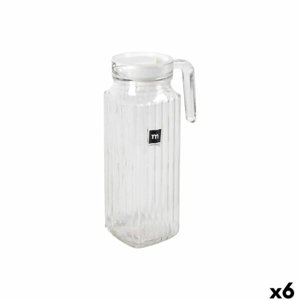 Boccale con Coperchio e Dosatore La Mediterránea Chrysler Vetro (6 Unità)