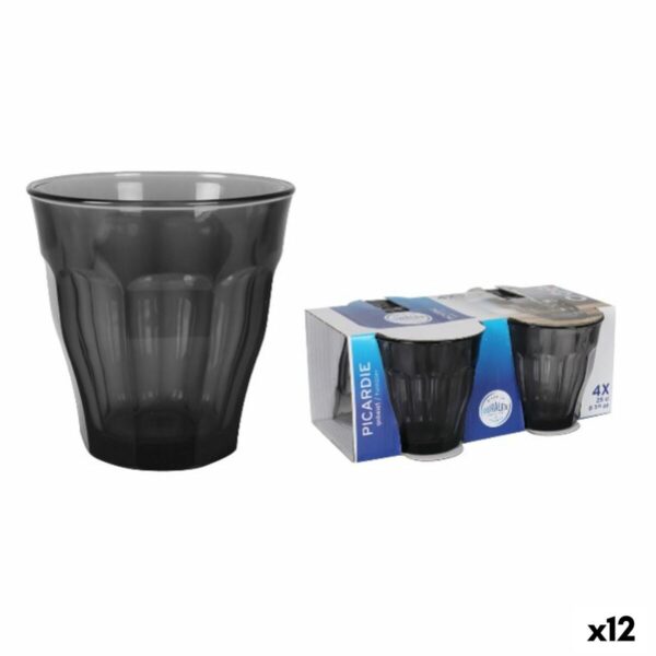Bicchiere di acqua Duralex Picardie Nero Grigio 250 ml 4 Pezzi (12 Unità)