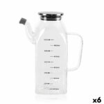 Oliera La Mediterránea Trasparente Argentato Metallo Vetro Borosilicato 1 L (6 Unità)