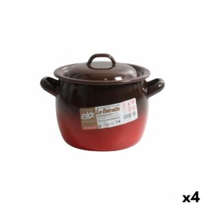 Pentola con Coperchio La Estrella Fuego ø 12 x 11 cm (4 Unità)