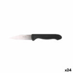 Set di Coltelli per Pelare Cuyfor Nero Argentato Acciaio inossidabile 7,5 cm 6 Pezzi (24 Unità)