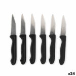Set di Coltelli per Pelare Cuyfor Nero Argentato Acciaio inossidabile 7,5 cm 6 Pezzi (24 Unità)
