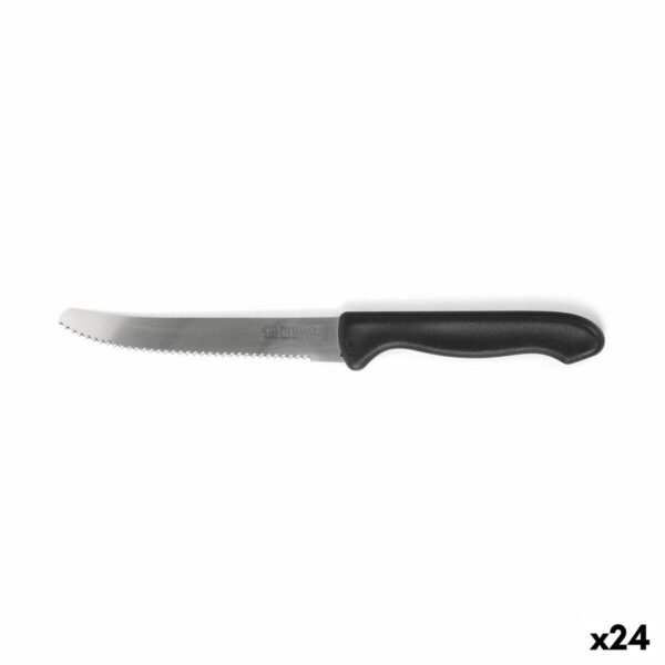 Set di Coltelli per Carne Cuyfor Nero Argentato 12 cm 6 Pezzi (24 Unità)